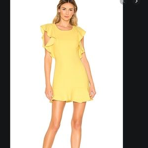 Ruffle Sleeve Mini Dress  BCBGeneration Yellow